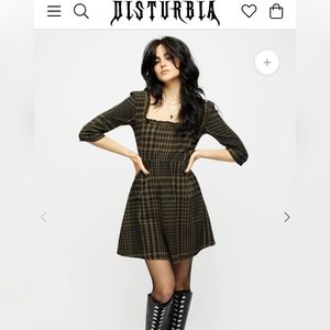 Dropout Check Ruffle Shirred Mini Dress UK16